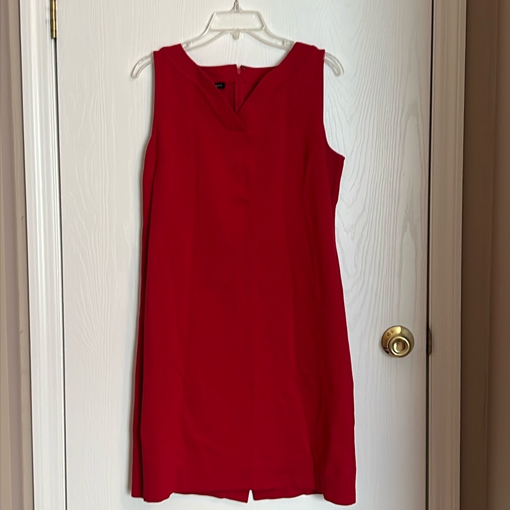 Talbots Women’s cherry Red Sleeveless Cotton  Dress sz 12